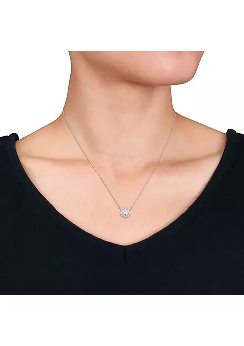 Best deal 🔥 Lab Created 1.53 ct. t.g.w. Created Moissanite-White Necklace With Chain Silver Length (inches): 20 by Belk & Co. 💯 2 Best deal 🔥 Lab Created 1.53 ct. t.g.w. Created Moissanite-White Necklace With Chain Silver Length (inches): 20 by Belk & Co. 💯 - Image 2