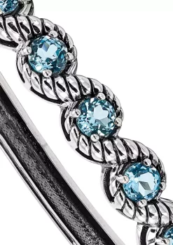 Cheapest 🌟 4.2 ct. t.w. Light Swiss Blue Topaz Hinged Bangle in Rhodium-Plated Sterling Silver by Belk & Co. 🌟 -DealsBelk & Co. Store Belk 37183