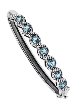 Cheapest 🌟 4.2 ct. t.w. Light Swiss Blue Topaz Hinged Bangle in Rhodium-Plated Sterling Silver by Belk & Co. 🌟 -DealsBelk & Co. Store Belk 37184