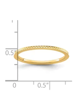 Hot Sale ⭐ 14K Gold 1.2mm Criss-Cross Pattern Stackable Band by Belk & Co. 🌟 -DealsBelk & Co. Store Belk 37189