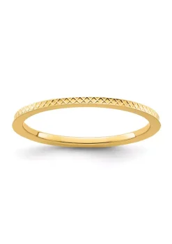 Hot Sale ⭐ 14K Gold 1.2mm Criss-Cross Pattern Stackable Band by Belk & Co. 🌟 -DealsBelk & Co. Store Belk 37190