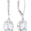 Outlet 🥰 Sterling Silver Oval 5.5 ct. t.w. Genuine White Topaz Dangle Earrings by Belk & Co. 👏