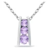 Coupon 🌟 3/8 ct. t.w. Amethyst 3-Stone Ladder Pendant Necklace in Sterling Silver by Belk & Co. 🤩