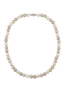 Buy 🧨 8-8.5MM Multi-Colored Cultured Freshwater Pearl Graduated Necklace in Sterling Silver, 18 in by Belk & Co. 💯 -DealsBelk & Co. Store Belk 37226