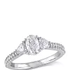 Flash Sale 😍 1.1 ct. t.w. Oval and Heart Shaped Diamond Engagement Ring in 14k White Gold by Belk & Co. 🎁