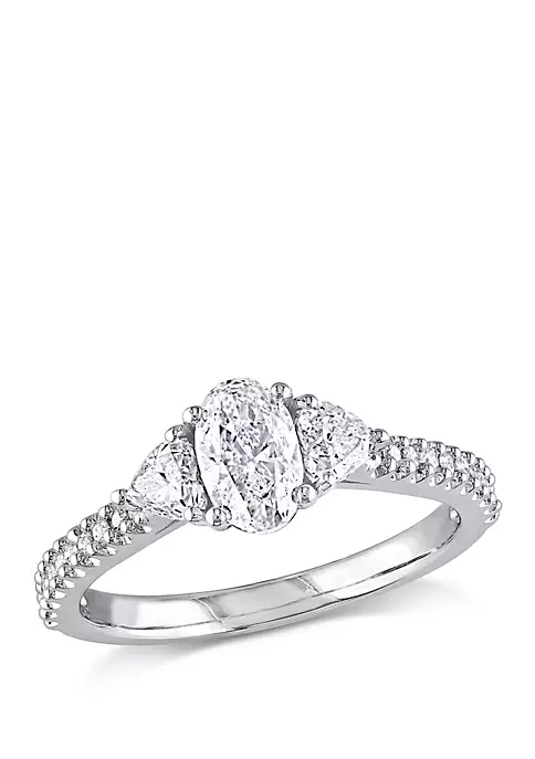 Flash Sale 😍 1.1 ct. t.w. Oval and Heart Shaped Diamond Engagement Ring in 14k White Gold by Belk & Co. 🎁 1 Flash Sale 😍 1.1 ct. t.w. Oval and Heart Shaped Diamond Engagement Ring in 14k White Gold by Belk & Co. 🎁