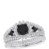 Top 10 💯 2 ct. t.w. Black and White Diamond Halo Bridal Set in 10K White Gold by Belk & Co. ✨