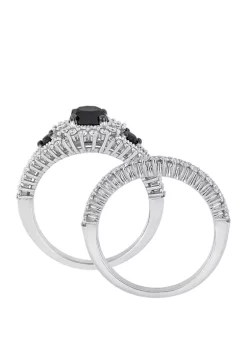 Top 10 💯 2 ct. t.w. Black and White Diamond Halo Bridal Set in 10K White Gold by Belk & Co. ✨ -DealsBelk & Co. Store Belk 37284