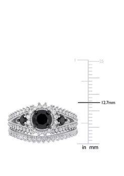 Top 10 💯 2 ct. t.w. Black and White Diamond Halo Bridal Set in 10K White Gold by Belk & Co. ✨ -DealsBelk & Co. Store Belk 37286