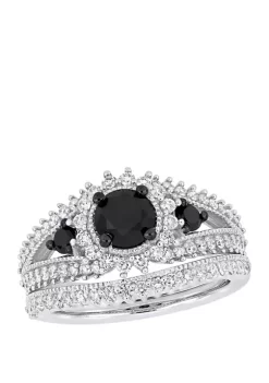 Top 10 💯 2 ct. t.w. Black and White Diamond Halo Bridal Set in 10K White Gold by Belk & Co. ✨ -DealsBelk & Co. Store Belk 37287