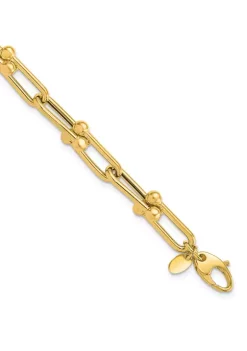Deals ๐ 14K Yellow Gold Polished Fancy Link Bracelet by Belk & Co. โญ