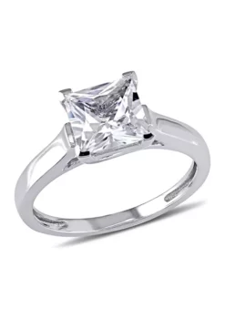 Hot Sale 🧨 2 ct. t.w. Created White Sapphire Princess-cut Solitaire Engagement Ring in 10k White Gold by Belk & Co. 😀 -DealsBelk & Co. Store Belk 3729