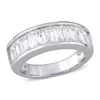 Best Sale 🌟 2.75 ct. t.w. Baguette Cut Lab Created White Sapphire Semi Eternity Anniversary Band in Sterling Silver by Belk & Co. 🛒
