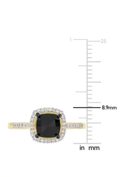 Best Pirce 🛒 1 ct. t.w. Black and White Diamond Halo Engagement Ring in 14K Yellow Gold by Belk & Co. ⌛ -DealsBelk & Co. Store Belk 37308