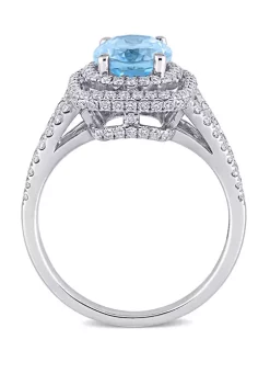 Brand new โ๏ธ 2.5 ct. t.w. Blue Topaz and 4/5 ct. t.w. Diamond Double Halo Ring in 14K White Gold by Belk & Co. ๐งจ 7 Brand new โ๏ธ 2.5 ct. t.w. Blue Topaz and 4/5 ct. t.w. Diamond Double Halo Ring in 14K White Gold by Belk & Co. ๐งจ -DealsBelk & Co. Store Belk 37318