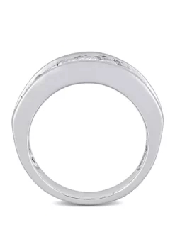 Best Sale 🌟 2.75 ct. t.w. Baguette Cut Lab Created White Sapphire Semi Eternity Anniversary Band in Sterling Silver by Belk & Co. 🛒 -DealsBelk & Co. Store Belk 3732