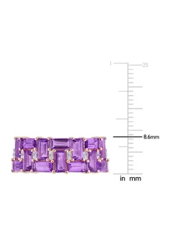 Hot Sale 😉 2.8 ct. t.w. Amethyst and 1/10 ct. t.w. Diamond Brick Mosaic Ring in 10K Rose Gold by Belk & Co. ✨ -DealsBelk & Co. Store Belk 37326