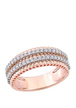 Cheap ๐ 1/2 ct. t.w. Diamond Double Row Eternity Ring in 14K Rose Gold by Belk & Co. ๐ฅ