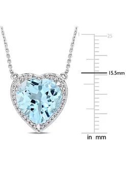 Wholesale 😉 9 ct. t.g.w. Blue Topaz and 1/5 ct. t.w. Diamond Halo Pendant with Chain in 14K White Gold by Belk & Co. 🎉 -DealsBelk & Co. Store Belk 37346