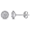 Hot Sale 🛒 3/4 ct. t.g.w. Lab Created Diamond Halo Stud Earrings in 14K White Gold by Belk & Co. 👏