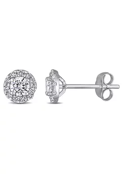 Hot Sale 🛒 3/4 ct. t.g.w. Lab Created Diamond Halo Stud Earrings in 14K White Gold by Belk & Co. 👏 -DealsBelk & Co. Store Belk 37350