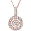 Best Pirce 👏 1/2 ct. t.w. Diamond Vintage Halo Pendant With Chain in 10k Rose Gold by Belk & Co. ⌛