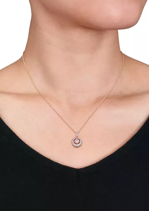 Best Pirce ๐ 1/2 ct. t.w. Diamond Vintage Halo Pendant With Chain in 10k Rose Gold by Belk & Co. โ 2 Best Pirce ๐ 1/2 ct. t.w. Diamond Vintage Halo Pendant With Chain in 10k Rose Gold by Belk & Co. โ - Image 2
