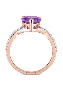 Hot Sale 🧨 Heart Amethyst and 1/5 CT TW Diamond Infinity Ring in 14k Rose Gold by Belk & Co. 🔔 -DealsBelk & Co. Store Belk 37359