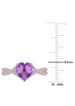 Hot Sale 🧨 Heart Amethyst and 1/5 CT TW Diamond Infinity Ring in 14k Rose Gold by Belk & Co. 🔔 -DealsBelk & Co. Store Belk 37360