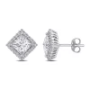 Wholesale 🥰 2.8 ct. t.w. Lab Created Moissanite Halo Earrings in 10K White Gold by Belk & Co. 🤩