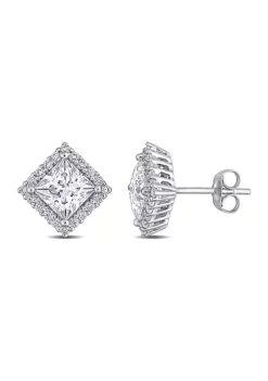 Wholesale 🥰 2.8 ct. t.w. Lab Created Moissanite Halo Earrings in 10K White Gold by Belk & Co. 🤩 -DealsBelk & Co. Store Belk 37370