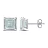 Outlet 🤩 3 CT TGW Aquamarine Bezel Style Square Stud Earrings in Sterling Silver by Belk & Co. 🎁