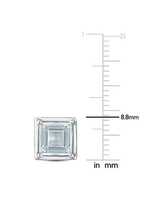 Outlet ๐คฉ 3 CT TGW Aquamarine Bezel Style Square Stud Earrings in Sterling Silver by Belk & Co. ๐ 2 Outlet ๐คฉ 3 CT TGW Aquamarine Bezel Style Square Stud Earrings in Sterling Silver by Belk & Co. ๐ - Image 2