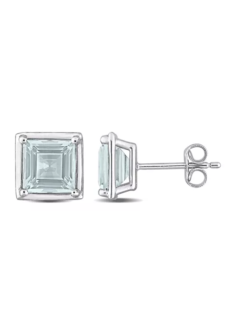 Outlet ๐คฉ 3 CT TGW Aquamarine Bezel Style Square Stud Earrings in Sterling Silver by Belk & Co. ๐ 5 Outlet ๐คฉ 3 CT TGW Aquamarine Bezel Style Square Stud Earrings in Sterling Silver by Belk & Co. ๐ - Image 5