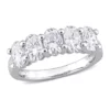 Discount 👍 2.5 ct. t.w. Created Moissanite Oval Cut Semi Eternity Band in 10k White Gold by Belk & Co. 💯