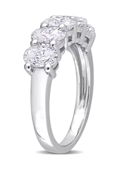 Discount 👍 2.5 ct. t.w. Created Moissanite Oval Cut Semi Eternity Band in 10k White Gold by Belk & Co. 💯 -DealsBelk & Co. Store Belk 3739