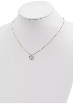 Best Pirce 🌟 14K Yellow Gold with Rhodium Plated Heart in Heart Necklace by Belk & Co. 👏 -DealsBelk & Co. Store Belk 37395