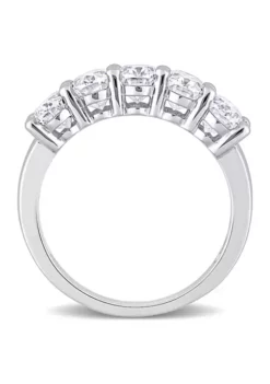 Discount 👍 2.5 ct. t.w. Created Moissanite Oval Cut Semi Eternity Band in 10k White Gold by Belk & Co. 💯 -DealsBelk & Co. Store Belk 3740