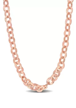 Outlet 👏 18k Rose Gold Plated Sterling Silver Fancy Rolo Chain Necklace by Belk & Co. 🧨