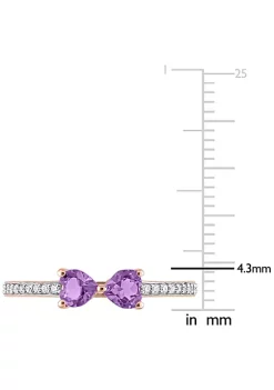 Promo 👏 Heart Shaped Amethyst and 1/10 CT TW Diamond Ring in 10k Pink Gold by Belk & Co. 😍 -DealsBelk & Co. Store Belk 37420