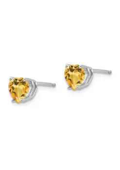 Hot Sale 😍 1.6 ct. t.w. Citrine Heart Stud Earrings in 14K White Gold by Belk & Co. 😍 -DealsBelk & Co. Store Belk 37448