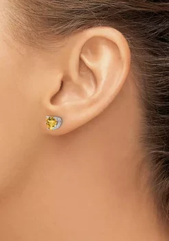 Hot Sale 😍 1.6 ct. t.w. Citrine Heart Stud Earrings in 14K White Gold by Belk & Co. 😍 -DealsBelk & Co. Store Belk 37449