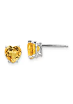 Hot Sale 😍 1.6 ct. t.w. Citrine Heart Stud Earrings in 14K White Gold by Belk & Co. 😍 -DealsBelk & Co. Store Belk 37450