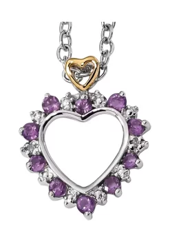 Coupon 🧨 3/8 ct. t.w. Amethyst and 1/10 ct. t.w. Diamond Necklace in Sterling Silver and 14K Gold Accent by Belk & Co. 😉 -DealsBelk & Co. Store Belk 37457