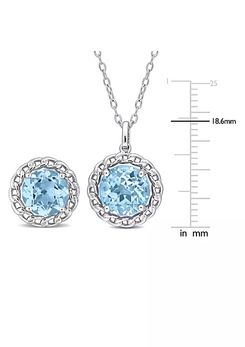 Cheap ❤️ 2-Piece Set of 8.2 ct. t.g.w. Sky Blue Topaz Earrings and Pendant with Chain in Sterling Silver by Belk & Co. 😉 3 Cheap ❤️ 2-Piece Set of 8.2 ct. t.g.w. Sky Blue Topaz Earrings and Pendant with Chain in Sterling Silver by Belk & Co. 😉 - Image 3