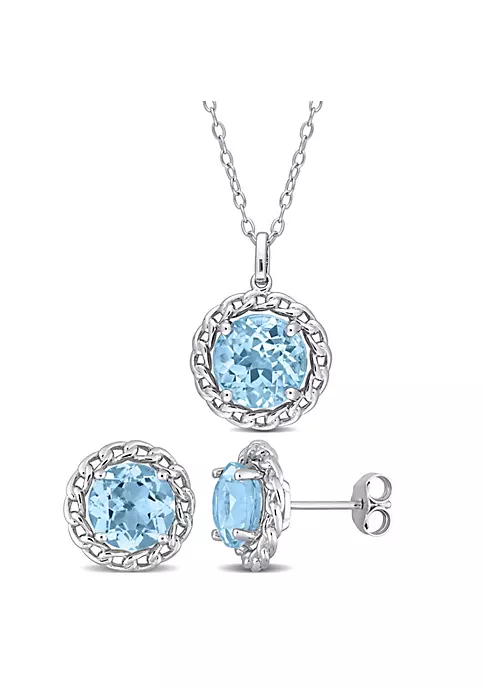 Cheap ❤️ 2-Piece Set of 8.2 ct. t.g.w. Sky Blue Topaz Earrings and Pendant with Chain in Sterling Silver by Belk & Co. 😉 5 Cheap ❤️ 2-Piece Set of 8.2 ct. t.g.w. Sky Blue Topaz Earrings and Pendant with Chain in Sterling Silver by Belk & Co. 😉 - Image 5