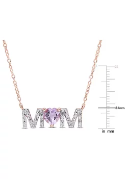 Brand new ✔️ 3/5 ct. t.g.w. Rose de France and 1/10 ct. t.w. Diamond "MOM" Pendant with Chain in Rose Plated Sterling Silver by Belk & Co. 👏 -DealsBelk & Co. Store Belk 37482