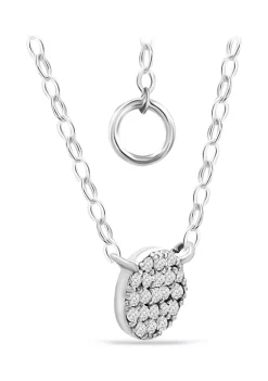 Deals ✨ 1/10 ct. t.w. Diamond Pavé Circle Disc Necklace in Sterling Silver by Belk & Co. 👍 -DealsBelk & Co. Store Belk 37493