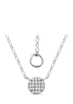Deals ✨ 1/10 ct. t.w. Diamond Pavé Circle Disc Necklace in Sterling Silver by Belk & Co. 👍 -DealsBelk & Co. Store Belk 37495