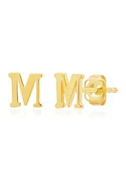 Wholesale ⌛ 14K Yellow Gold Letter (M) Stud Earrings by Belk & Co. 🌟 -DealsBelk & Co. Store Belk 37497